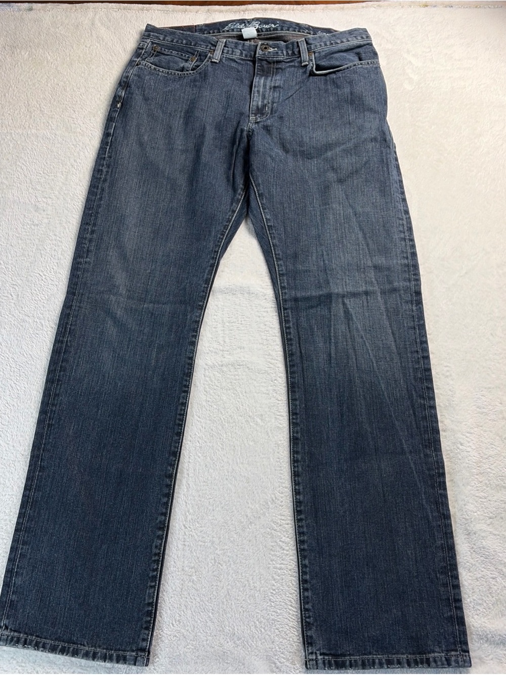 2 Pair EDDIE BAUER - Men's Straight Fit Denim Blue Jeans - Size 36x36